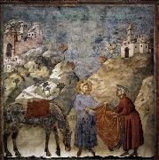 GIOTTO di Bondone St Francis Giving his Mantle to a Poor Man Spain oil painting artist